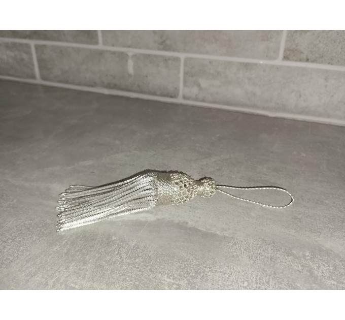 Silver Bullion Tassels for church Vestments - Decoration - Metal 11 см
