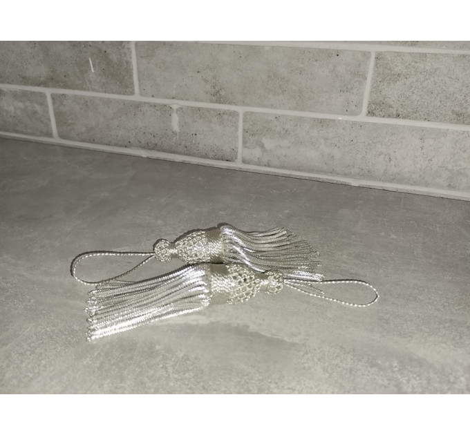 Silver Bullion Tassels for church Vestments - Decoration - Metal 11 см