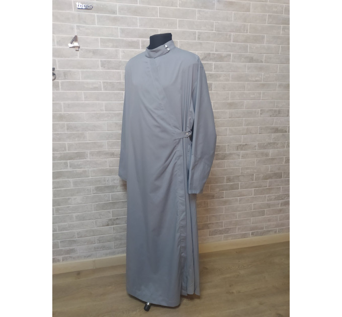 Slavic style Orthodox cassock in Gray cotton - Slavic for a priest - Religious cloth - Clergy robe - Undercassock