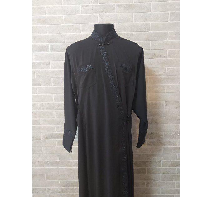 Black Orthodox cassock - Greek Cassock in wet silk - Greek Cassock in gabardine - Cassock for a priest - Religious cloth - Undercassock