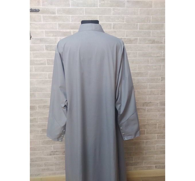 Slavic style Orthodox cassock in Gray cotton - Slavic for a priest - Religious cloth - Clergy robe - Undercassock