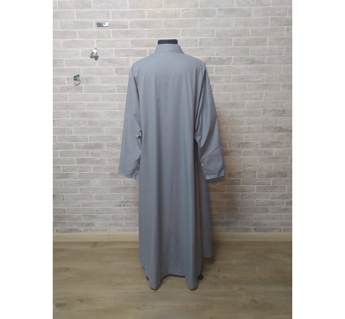 Slavic style Orthodox cassock in Gray cotton - Slavic for a priest - Religious cloth - Clergy robe - Undercassock