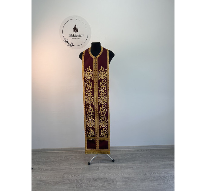 Two sides embroidered communion set - Double stole and cuffs - Priest's set