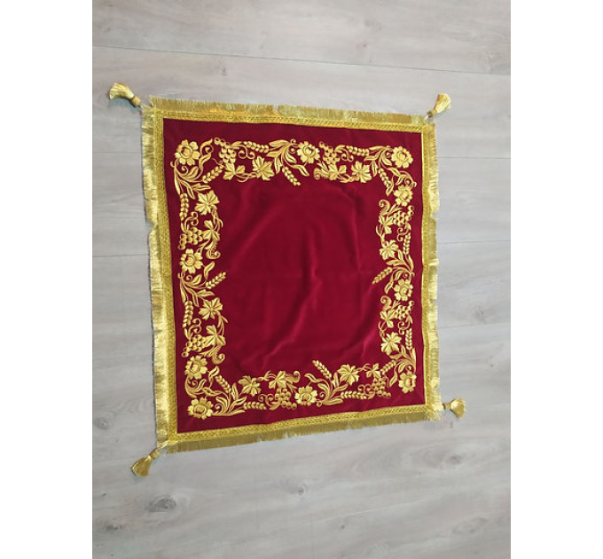 Embroidered velvet gospel cover - Gospel vestment - Gospel Cape Altar cover