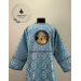 Brocade stichar with icon on the back - Blue altar server reader robe
