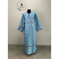 Brocade stichar with icon on the back - Blue altar server reader robe