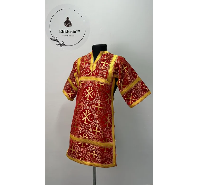 Red childrens sticharion (up to 150 cm height) - Church Altar Server robe