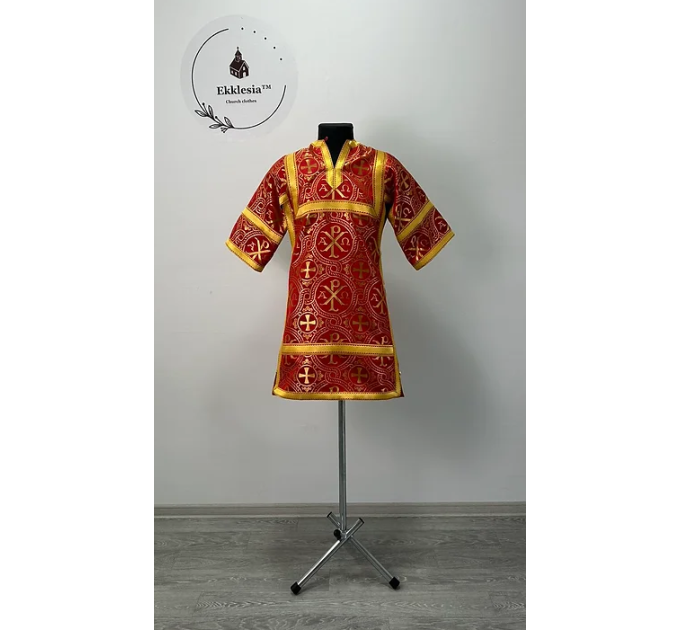 Red childrens sticharion (up to 150 cm height) - Church Altar Server robe