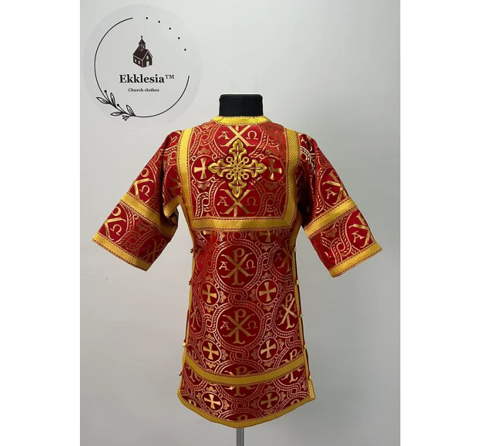 Red childrens sticharion (up to 150 cm height) - Church Altar Server robe