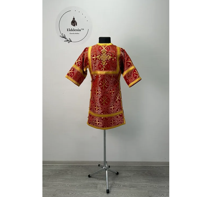 Red childrens sticharion (up to 150 cm height) - Church Altar Server robe