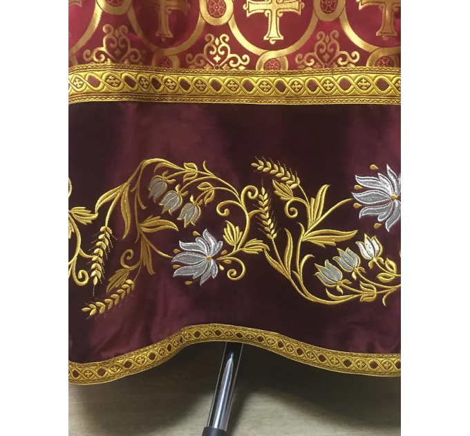 Сombined brocade and velvet sticharion - Altar boy robe - Altar Server Reader