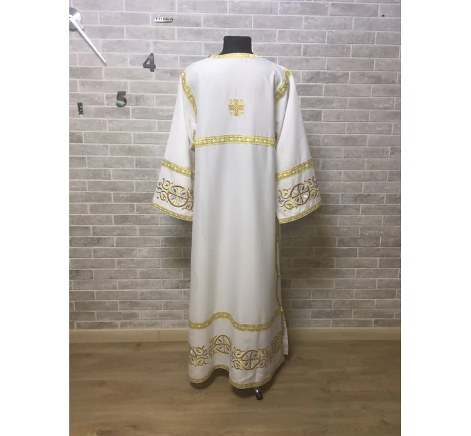 Stichar with embroidered cross - Church sticharion - Altar server reader robe