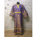 Brocade stichar with icon on the back - Altar server reader robe - Sticharion