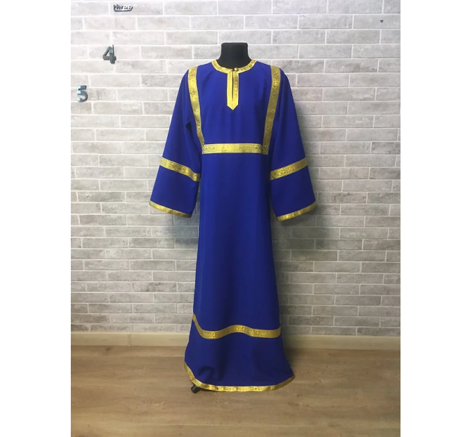 Blue Altar Server Reader Robe in gabardine - Stikharion - Surplice - Rochet alb