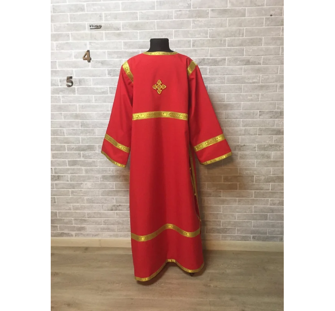 Blue Altar Server Reader Robe in gabardine - Stikharion - Surplice - Rochet alb