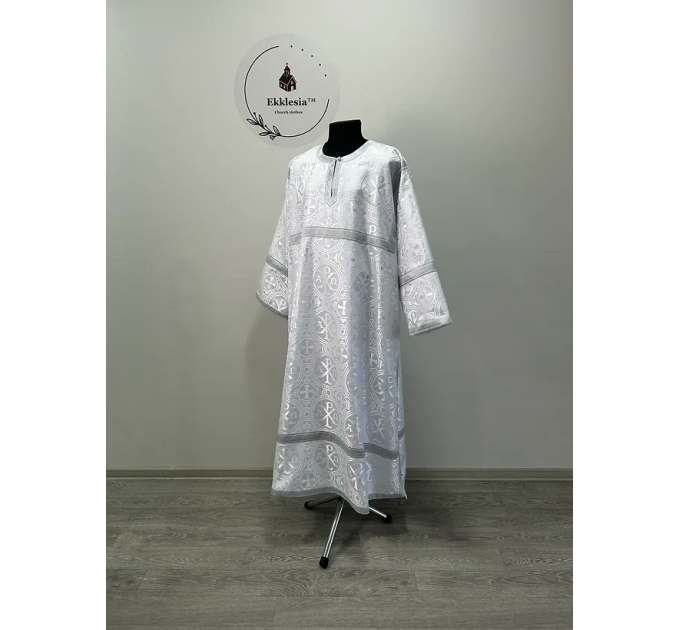 Altar Server Reader Robe in Christmas brocade - Stikharion - Surplice - Rochet