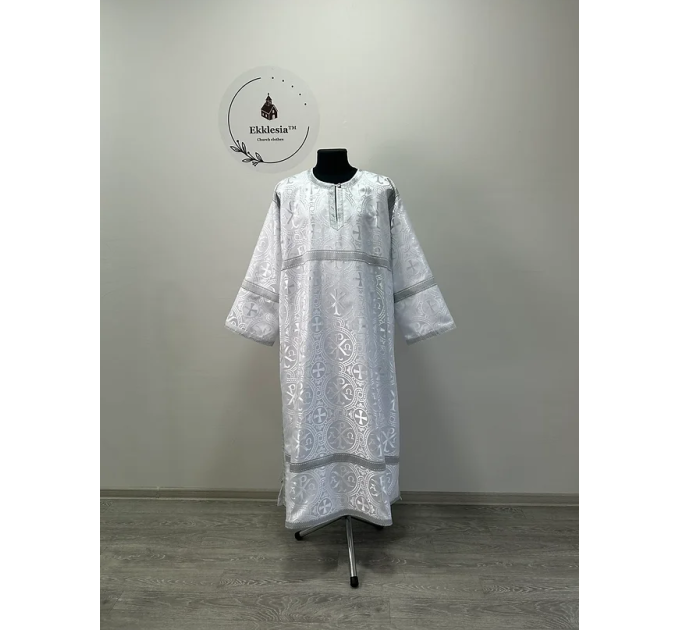Altar Server Reader Robe in Christmas brocade - Stikharion - Surplice - Rochet