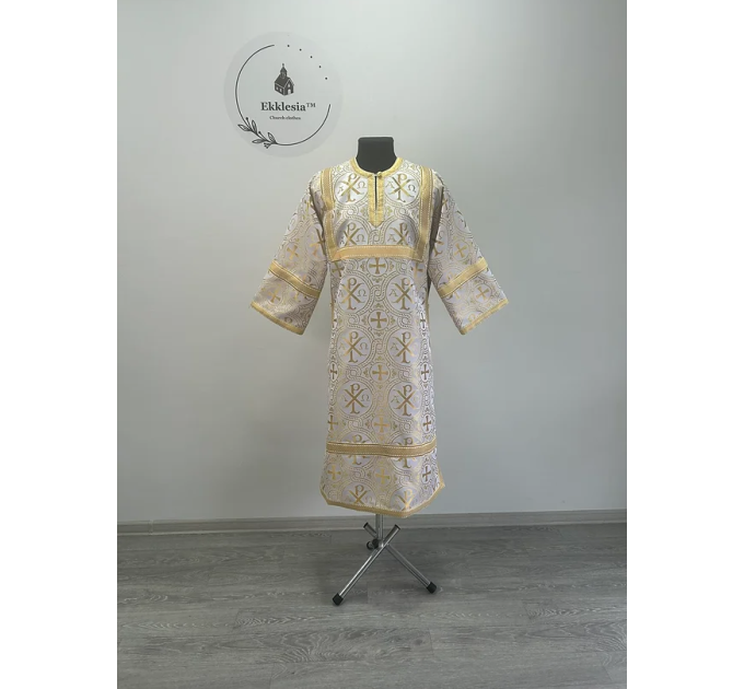 Altar Server Reader Robe in Christmas brocade - Stikharion - Surplice - Rochet