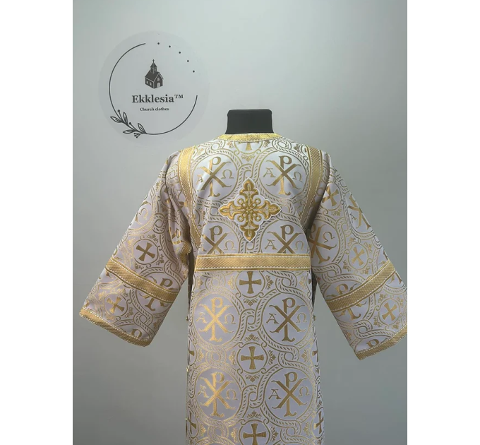 Altar Server Reader Robe in Christmas brocade - Stikharion - Surplice - Rochet