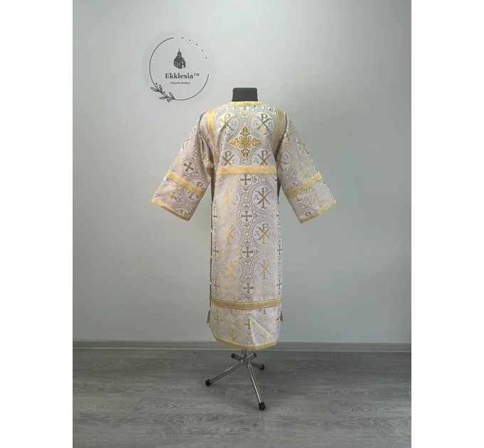 Altar Server Reader Robe in Christmas brocade - Stikharion - Surplice - Rochet