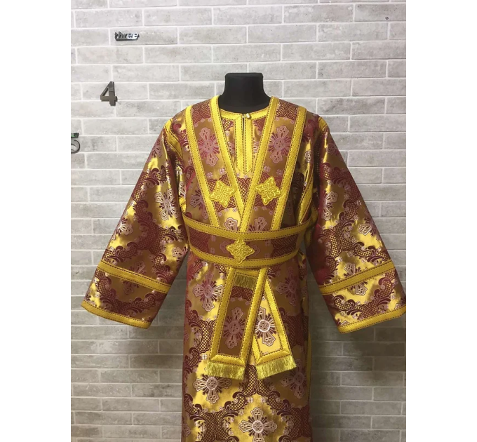 Gold-maroon subdeacon's vestment and single orar - Stictarion for subdeacon