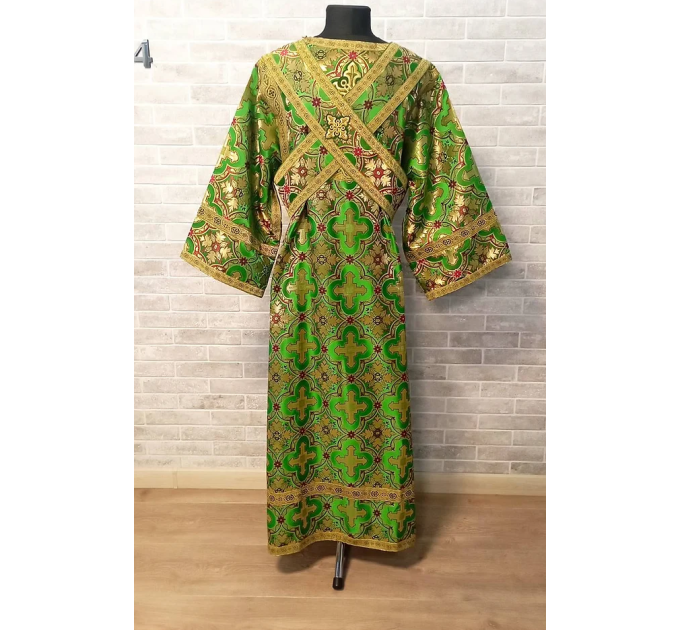 Green sticharion for subdeacon - Vestment in greek brocade - Orthodox liturgical