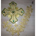 Set of 14 embroidered crosses for vestments with stones