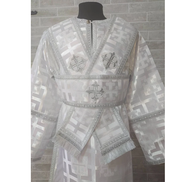 Subdeacon's white alb - Vestment - Orthodox subdeacon's set - Liturgical garment