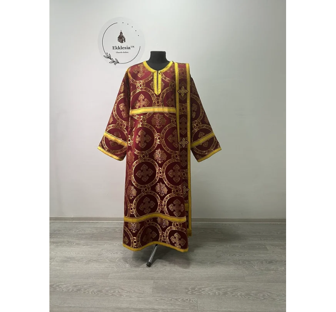 Protodeacon's vestment set - Stichar, double orar, cuffs - Deacon's orarion