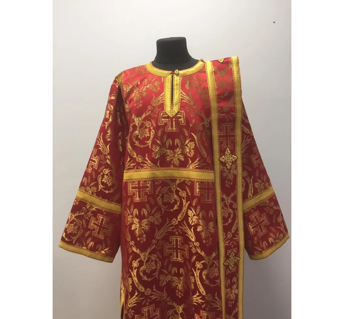 Vestment set for deacon - Stichar, orar, cuffs in brocade - Deacon's set