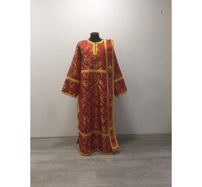 Vestment set for deacon - Stichar, orar, cuffs in brocade - Deacon's set