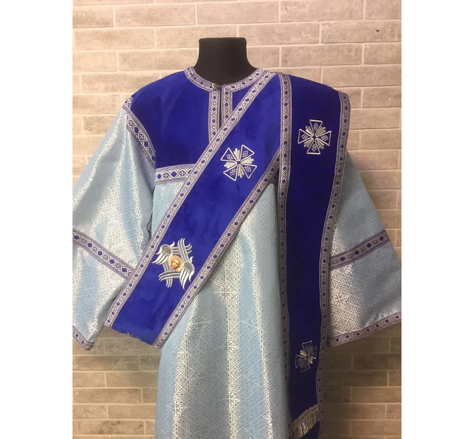 Сombined velvet and brocade Protodeacon's stichar - Double Greek style orarion