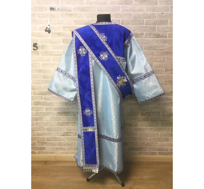 Сombined velvet and brocade Protodeacon's stichar - Double Greek style orarion
