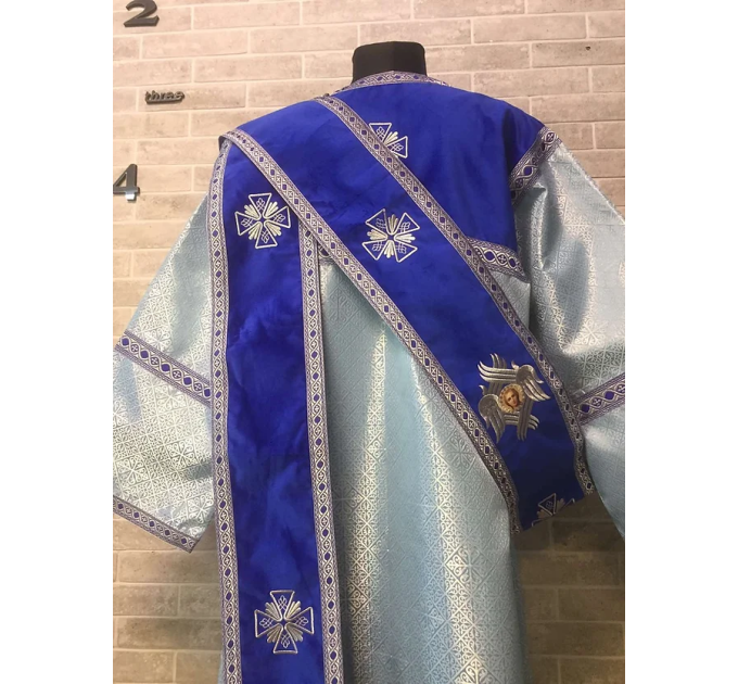 Сombined velvet and brocade Protodeacon's stichar - Double Greek style orarion