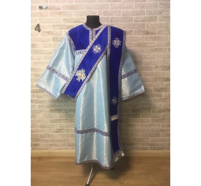 Сombined velvet and brocade Protodeacon's stichar - Double Greek style orarion