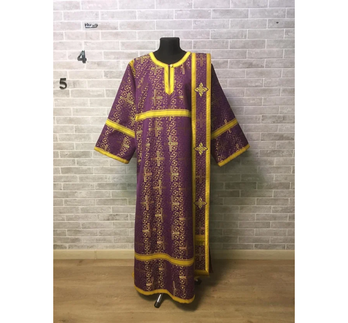 Deacon's vestment with single orar - Orthodox Liturgical set sticharion and orar