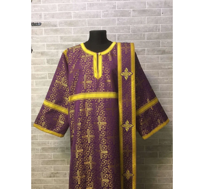 Deacon's vestment with single orar - Orthodox Liturgical set sticharion and orar