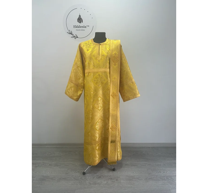 Brocade vestment for deacon - Stichar and orar in yellow-gold brocade