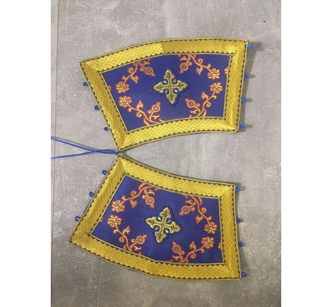 Protodeacon's liturgical vestment - Orthodox sticharion with icon, double orar
