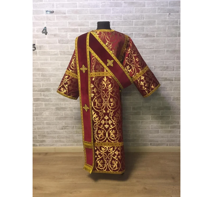 Protodeacon's combined set: velvet orar and brocade sticharion - Deacon's set