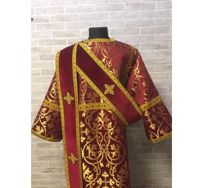Protodeacon's combined set: velvet orar and brocade sticharion - Deacon's set