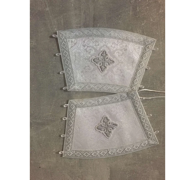 Protodeacon's ordination vestment - Stichar and orar in white brocade - Deacon