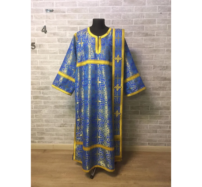 Deacon's set in brocade - Sticharion and orar - Orthodox Liturgical priest set