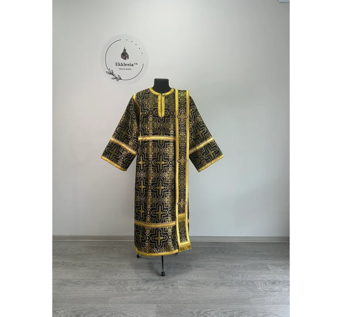Deacon's set in brocade - Sticharion and orar - Orthodox Liturgical priest set