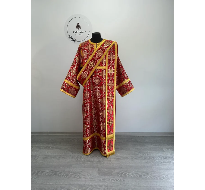 Deacon's set in brocade - Sticharion and orar - Orthodox Liturgical priest set