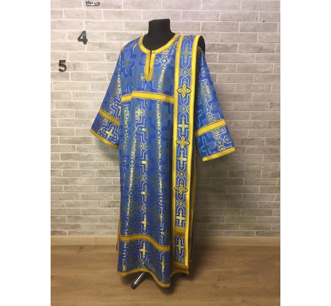 Deacon's set in brocade - Sticharion and orar - Orthodox Liturgical priest set