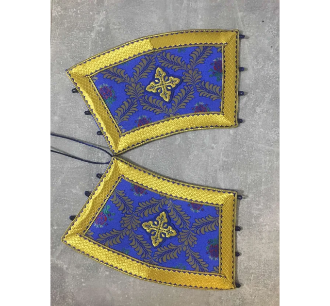 Dark blue protodeacon's vestment - Orthodox sticharion and double Greek orar