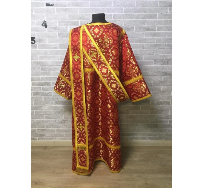 Protodeacon's liturgical vestment -Orthodox stikharion and double orar and cuffs