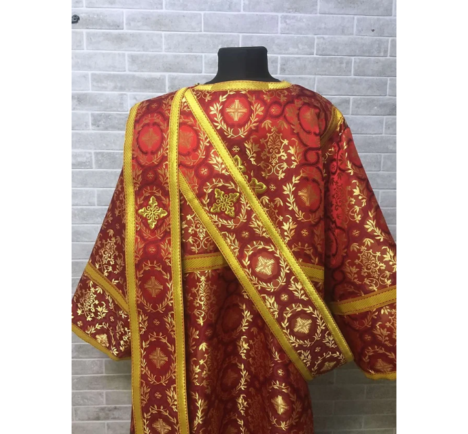 Protodeacon's liturgical vestment -Orthodox stikharion and double orar and cuffs