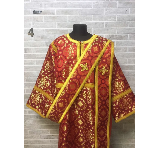 Protodeacon's liturgical vestment -Orthodox stikharion and double orar and cuffs